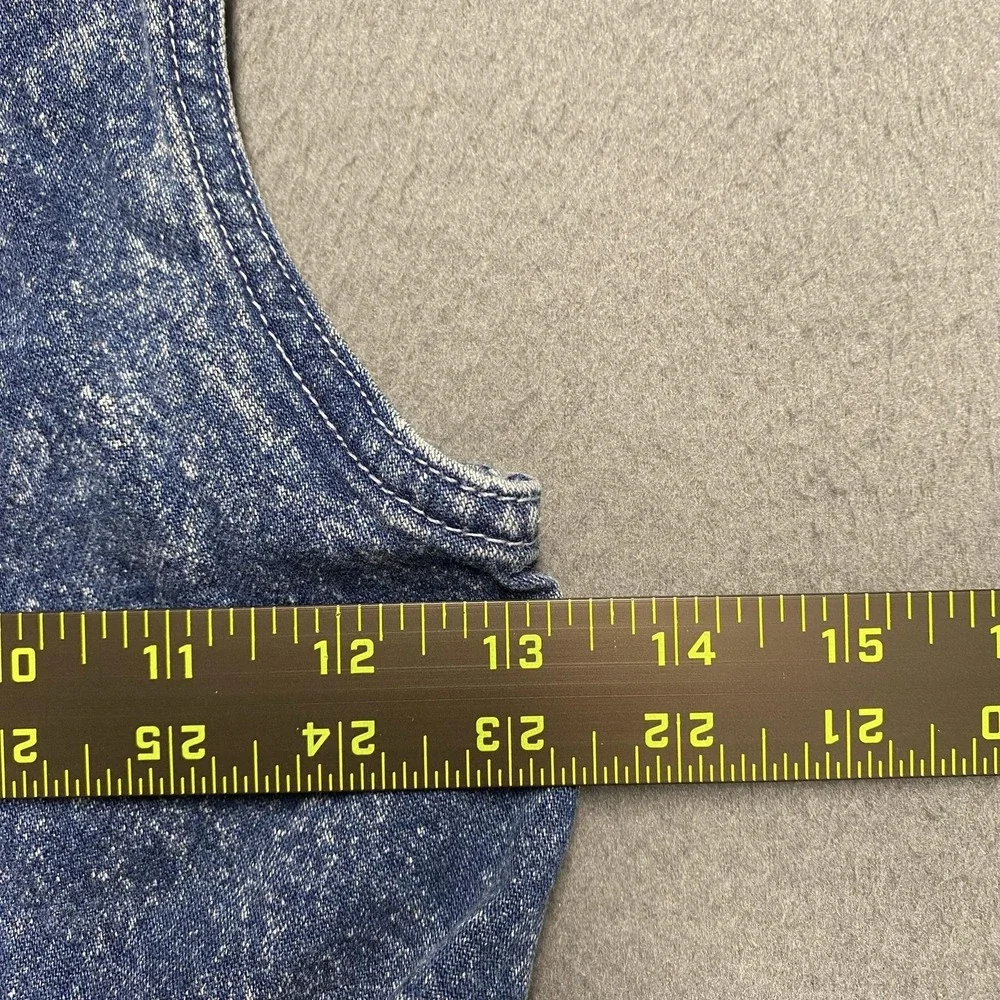 VTG OshKosh Dress Girls 6X Blue Denim Sundress Button Front Acid Wash USA 90s